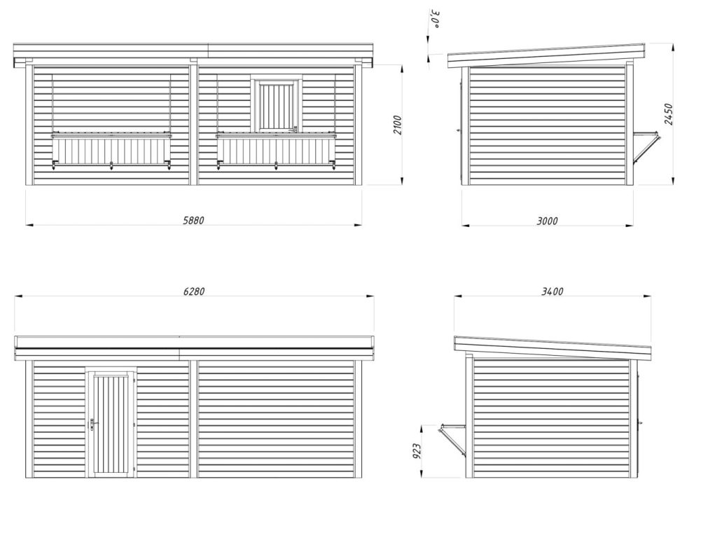 Lenna 311 16.6m2 Pent Kiosk From Cabins Unlimited Dimensions