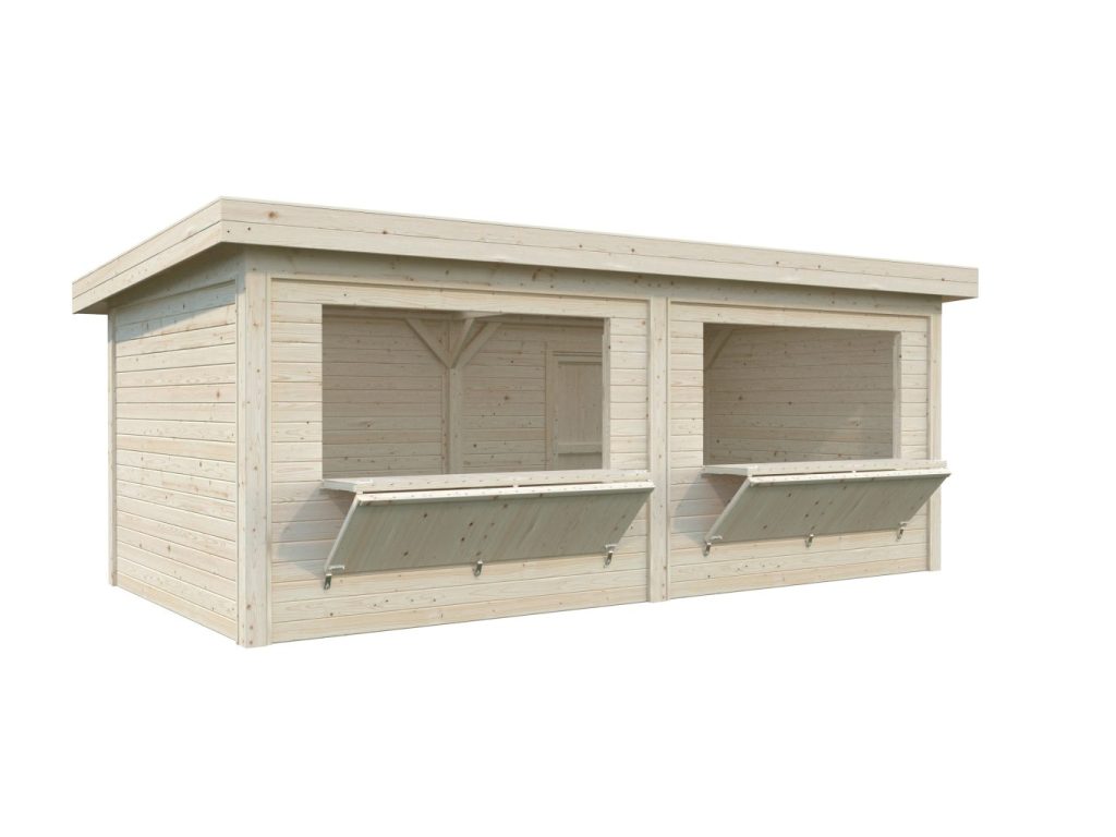 Lenna 311 16.6m2 Pent Kiosk From Cabins Unlimited Hatch Open