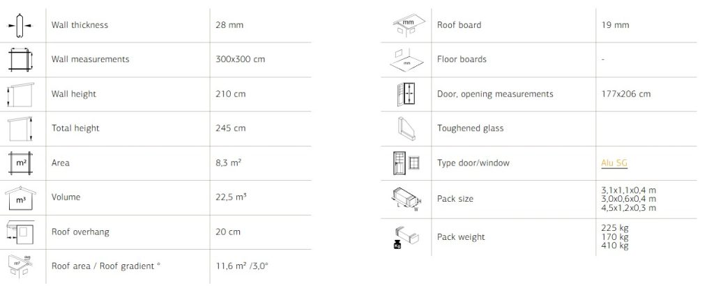 Lenna 401 Slide 8.3m2 Gazebo From Cabins Unlimited Specifications
