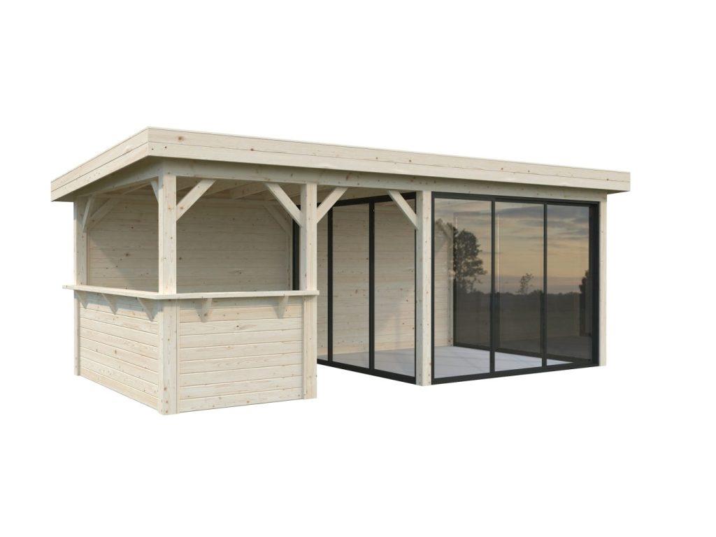 Lenna 408 Slide Gazebo Combo From Cabins Unlimited Outside Left