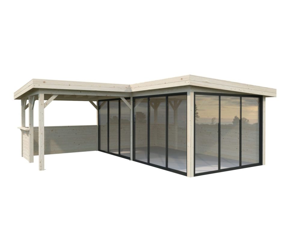 Lenna 423 Slide 24.9m2 L Shape From Cabins Unlimited Gazebo Left