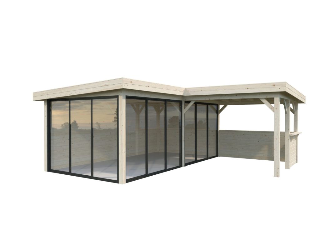 Lenna 423 Slide 24.9m2 L Shape From Cabins Unlimited Gazebo Right