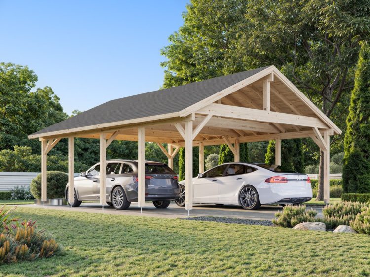 Robert Double Apex Carport 40.6m2 From Cabins Unlimited