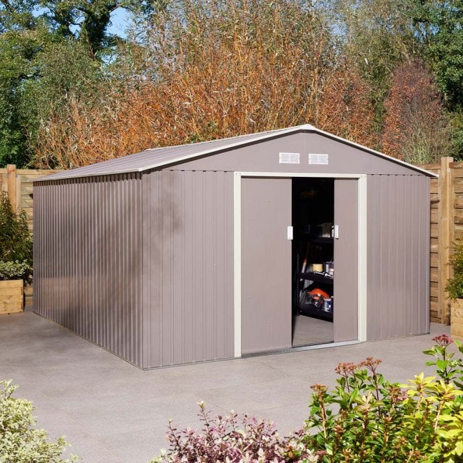 Trentvale 10ft X 12ft Metal Shed Light Grey